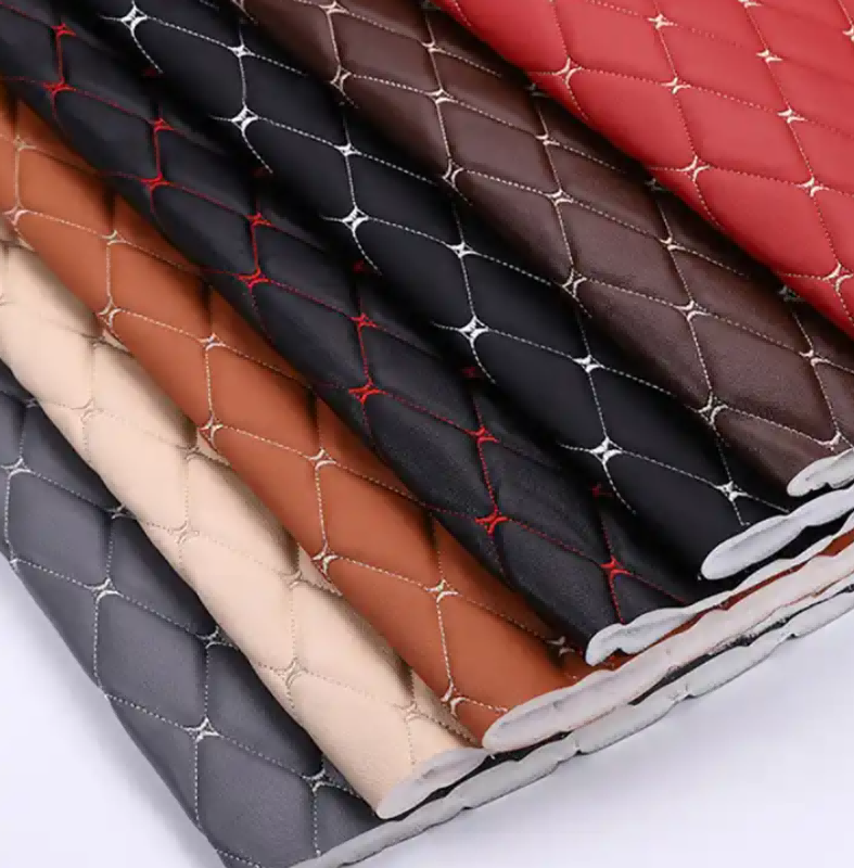 Pattern Embroidery Quilted Car Leather PVC PU Leather For Car Mats Making